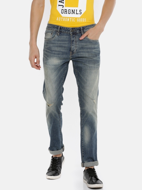 

Jack & Jones Men Blue Tim Slim Fit Low-Rise Mildly Distressed Stretchable Jeans