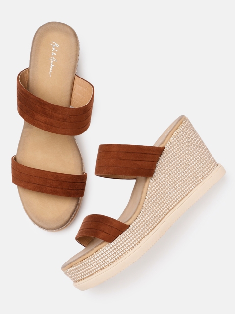 

Mast & Harbour Women Brown Solid Sandals