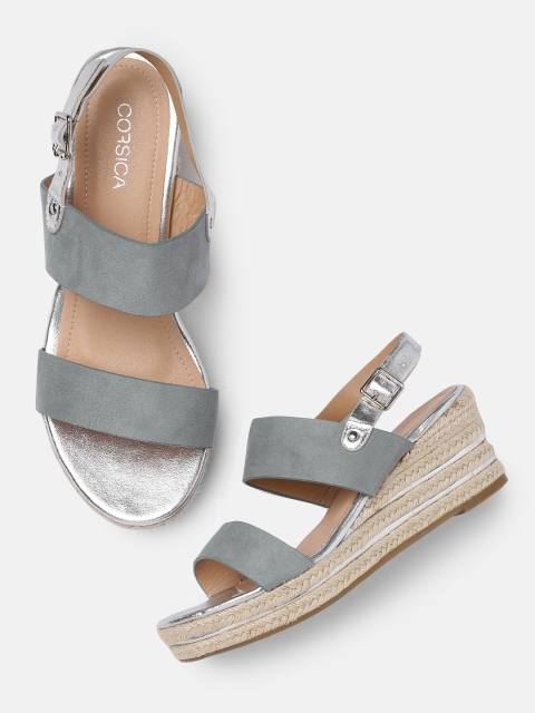 

CORSICA Women Grey Solid Sandals
