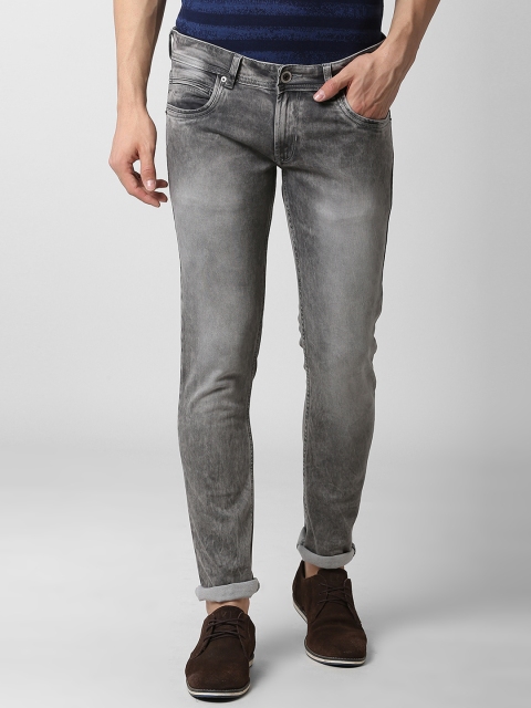 

Peter England Casuals Men Grey Slim Fit Mid-Rise Clean Look Stretchable Jeans