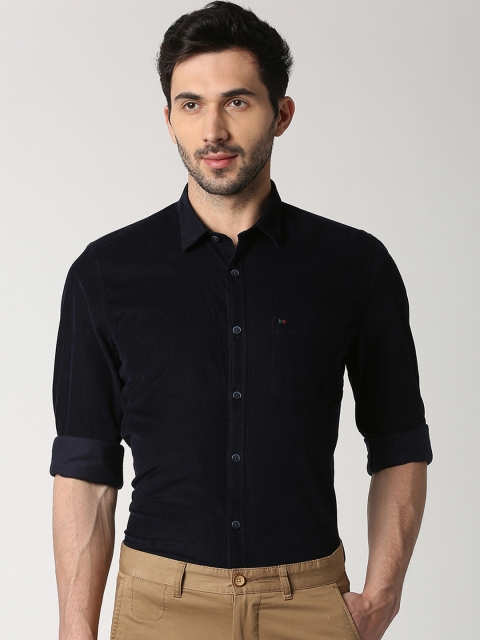 

Peter England Casuals Men Navy Blue Slim Fit Self Design Casual Shirt