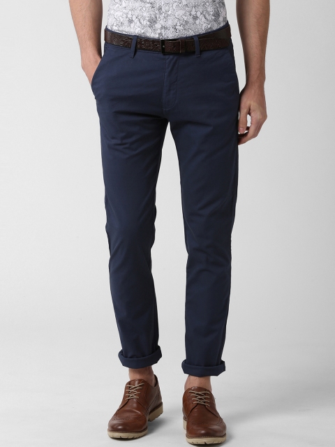 

Peter England Casuals Men Blue Slim Fit Solid Regular Trousers