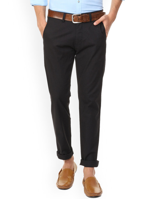 

Peter England Casuals Men Black Slim Fit Solid Chinos
