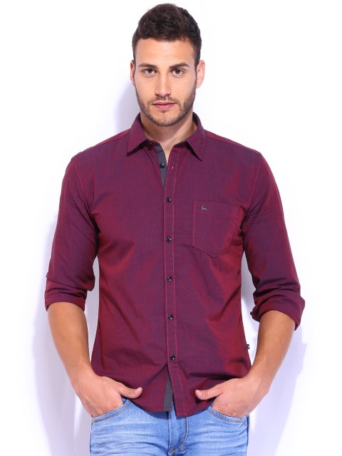 

Parx Burgundy Casual Shirt