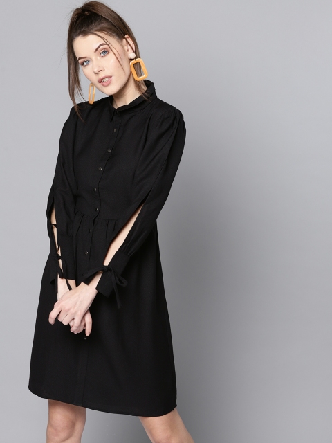 

Marie Claire Women Black Solid Shirt Dress