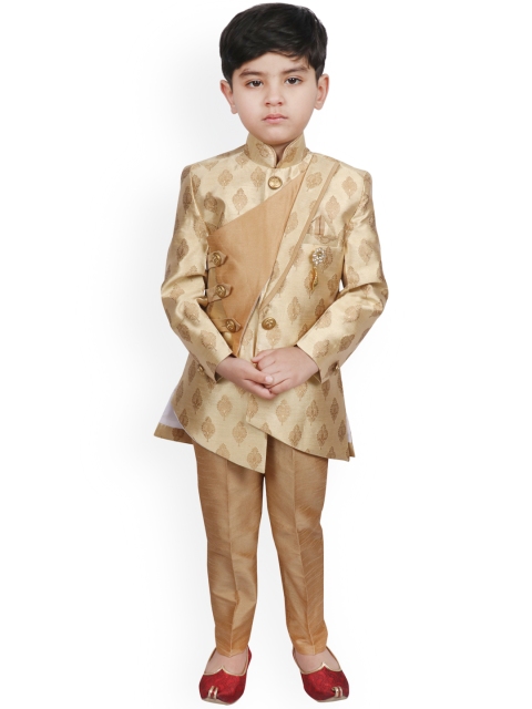 

SG YUVRAJ Boys Brown Sherwani Set