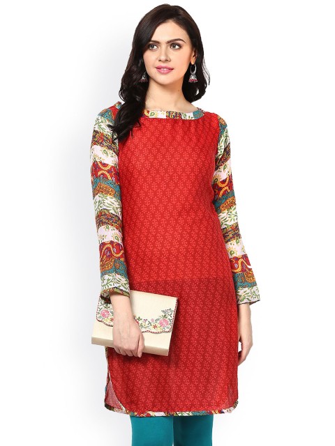 

La Firangi Red Printed Kurta