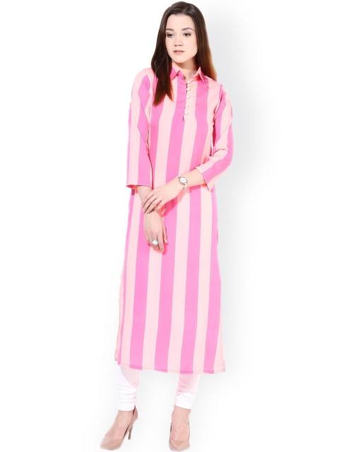 

La Firangi Pink Striped Kurta