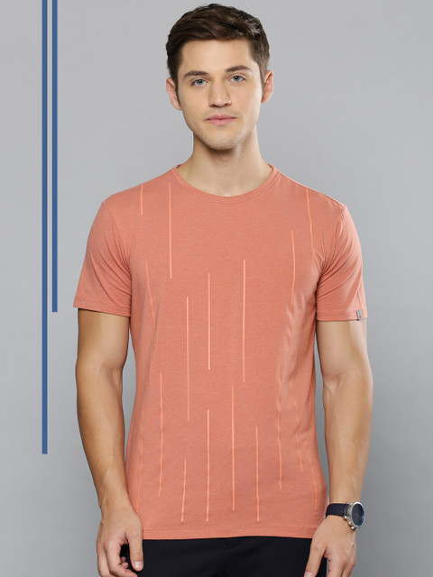 

Louis Philippe Ath.Work Men Mauve Printed Round Neck T-shirt