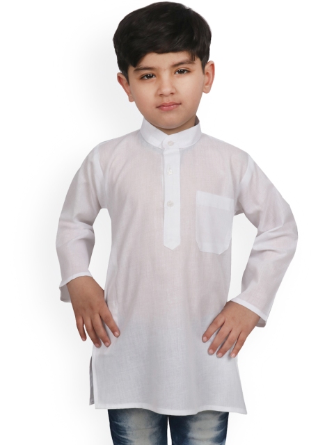 

SG YUVRAJ Boys White Solid Straight Kurta