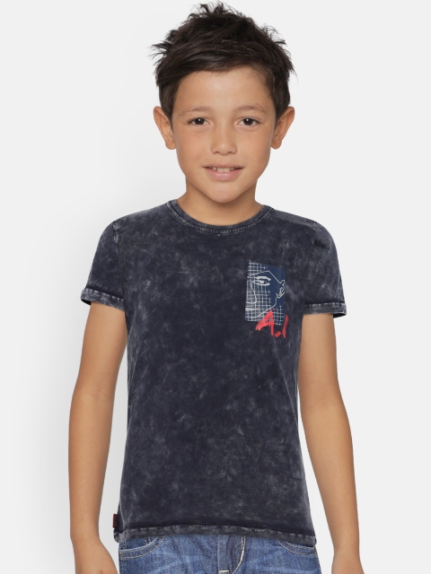 

Palm Tree Boys Navy Blue Tie & Dye Round Neck T-shirt