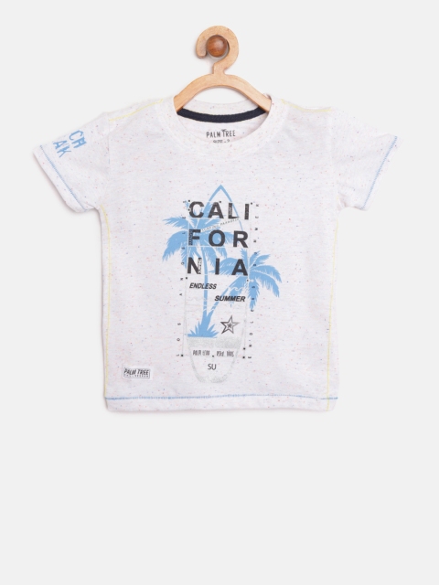 

Palm Tree Boys Off-White Printed Round Neck T-shirt