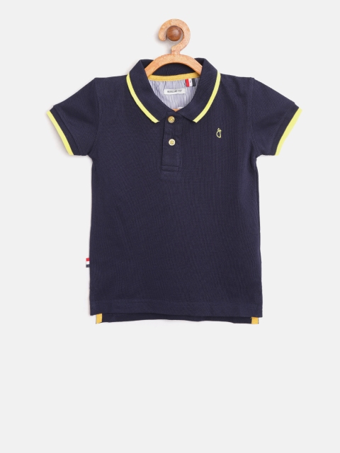 

Gini and Jony Boys Navy Solid Polo Collar T-shirt, Navy blue