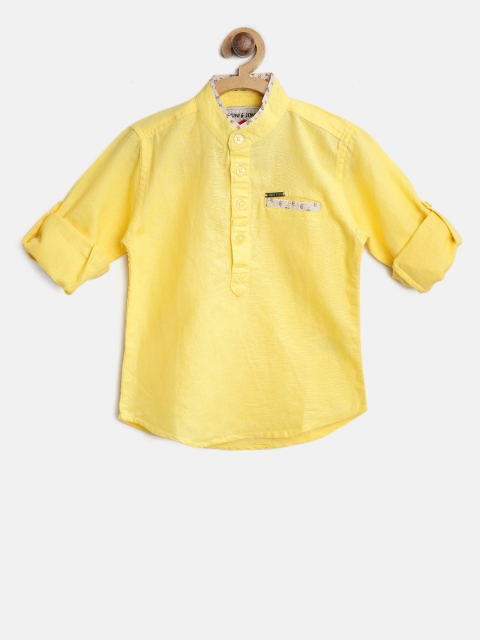 

Gini and Jony Boys Yellow Regular Fit Solid Casual Shirt