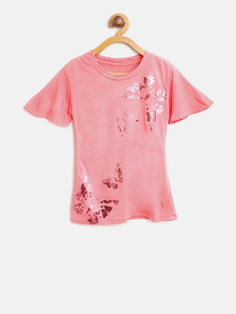 

Palm Tree Girls Pink Printed Top