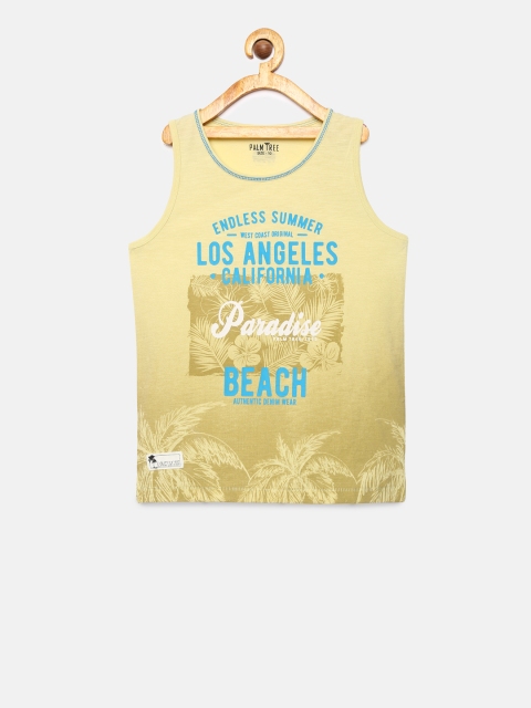

Palm Tree Boys Yellow Printed T-shirt