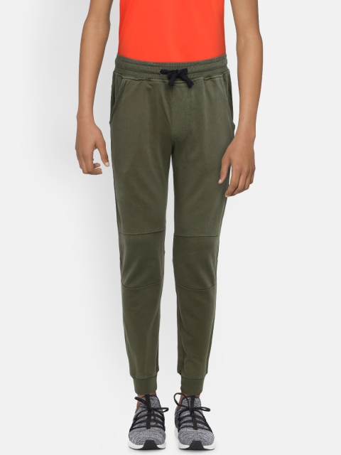 

Palm Tree Men Olive Green Solid Joggers