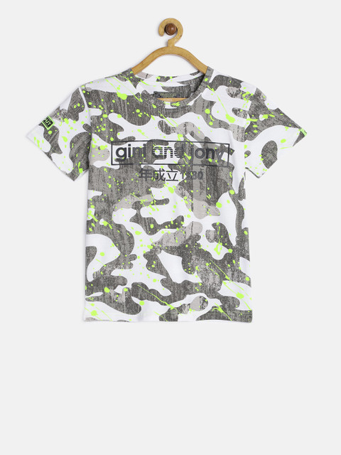 

Gini and Jony Boys Multicoloured Printed Round Neck T-shirt, Multi