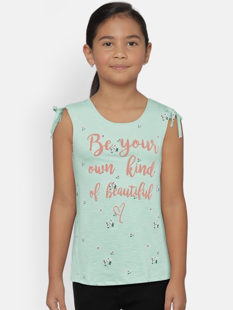 

Palm Tree Girls Sea Green Printed Top