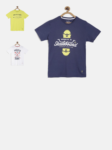 

Palm Tree Boys Pack Of 3 Printed T-shirts, Blue