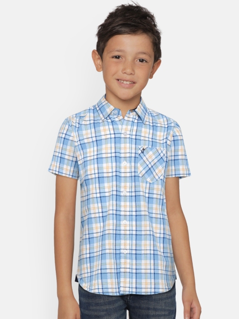 

Gini and Jony Boys Blue & White Regular Fit Checked Casual Shirt