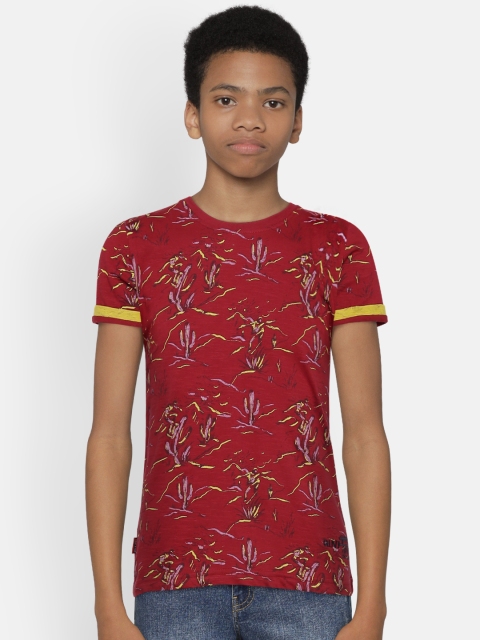 

Gini and Jony Boys Red Printed Round Neck T-shirt