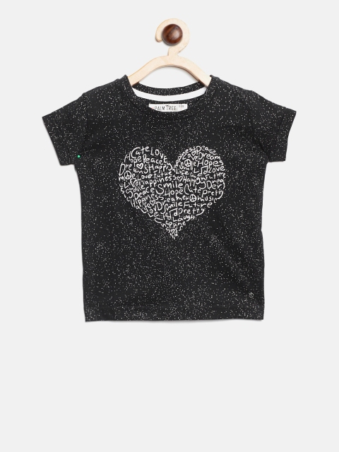 

Palm Tree Girls Black Printed Round Neck T-shirt