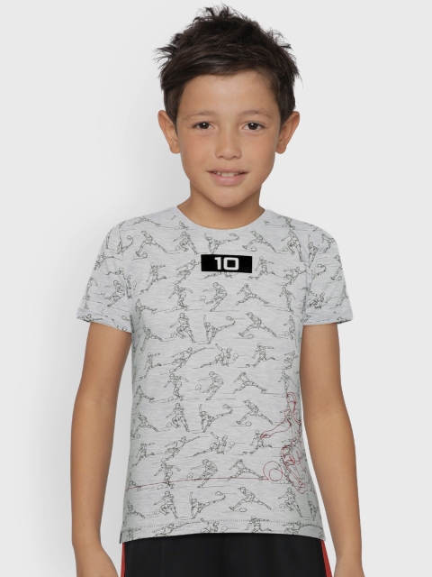 

Palm Tree Boys Grey & Black Printed Round Neck T-shirt