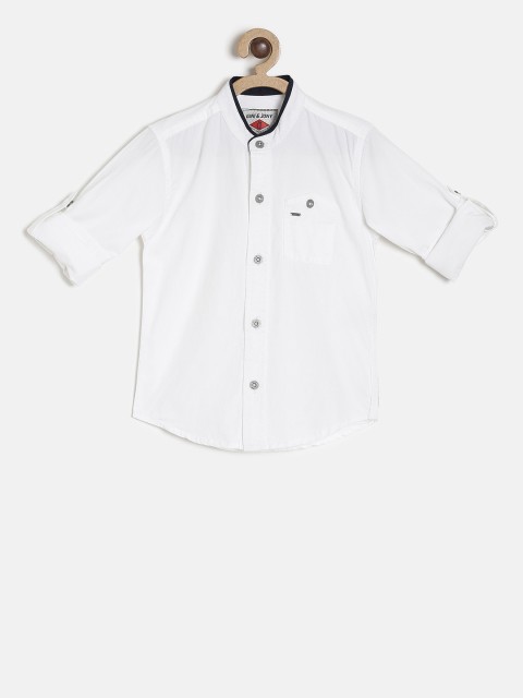 

Gini and Jony Boys White Solid Casual Shirt