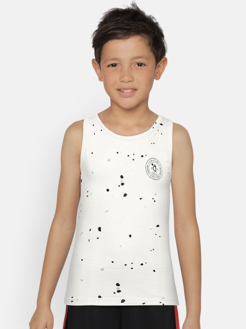 

Gini and Jony Boys White Printed Round Neck T-shirt