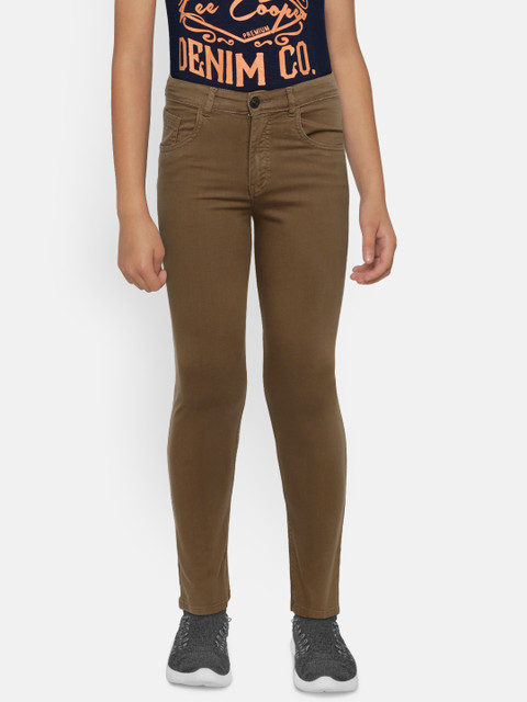 

Gini and Jony Boys Brown Slim Fit Mid-Rise Clean Look Jeans