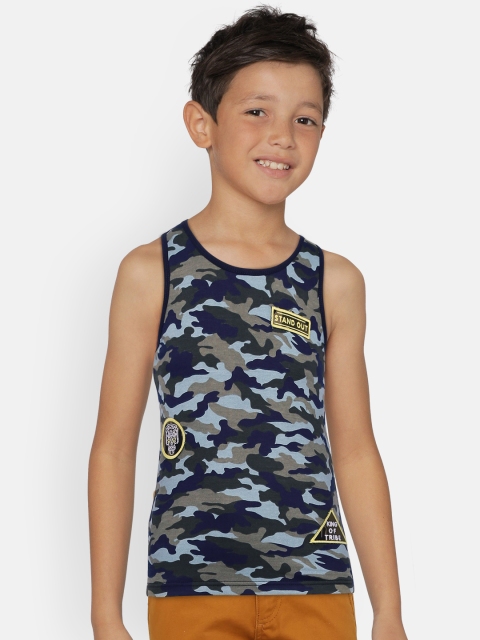 

Gini and Jony Boys Olive Green Printed Round Neck T-shirt
