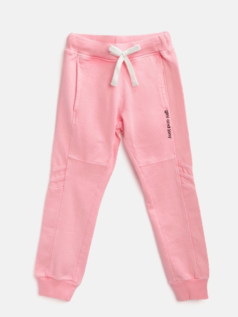 

Gini and Jony Girls Pink Solid Joggers