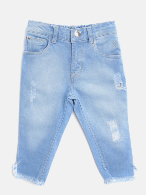 

Gini and Jony Girls Blue Regular Fit Mid-Rise Mildly Distressed Stretchable Jeans