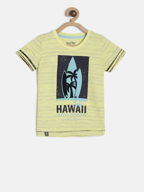 

Palm Tree Boys Yellow Printed Round Neck T-shirt
