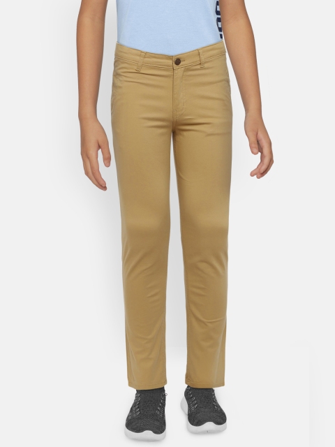 

Palm Tree Boys Khaki Brown Regular Fit Solid Chinos