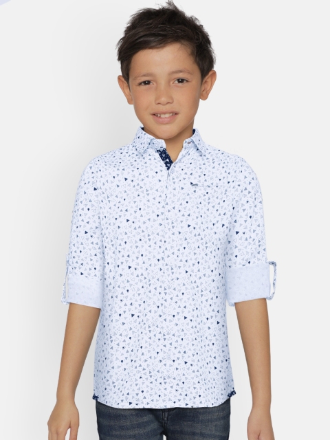 

Gini and Jony Boys White Regular Fit Printed Casual Shirt