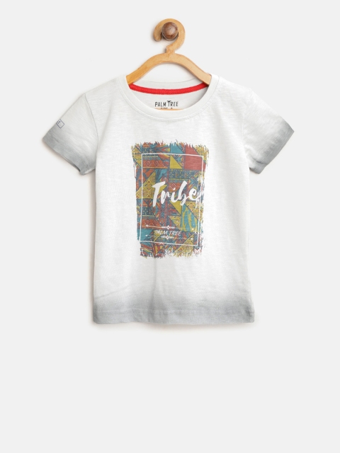 

Palm Tree Boys Grey Printed Round Neck T-shirt