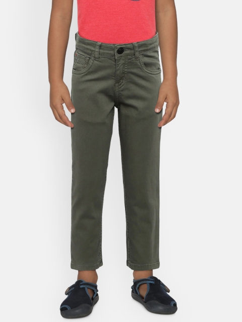 

Gini and Jony Boys Olive Green Mid-Rise Clean Look Jeans