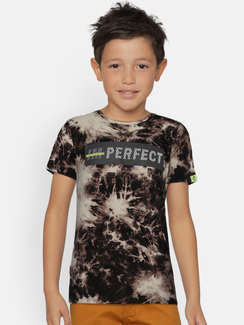 

Gini and Jony Boys Brown Printed Round Neck T-shirt