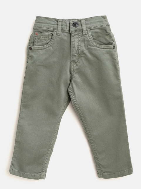 

Gini and Jony Boys Olive Green Regular Fit Mid-Rise Clean Look Stretchable Jeans