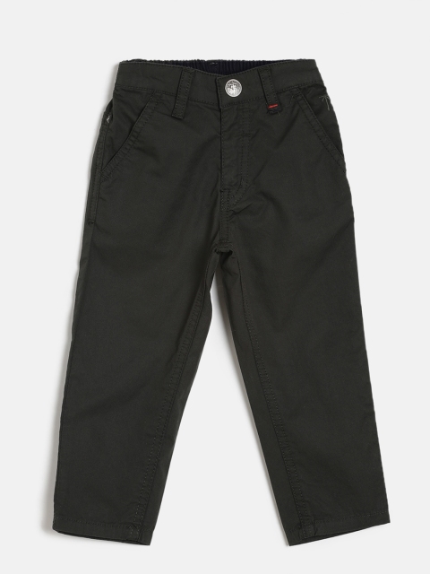 

Palm Tree Boys Green Regular Fit Solid Regular Trousers