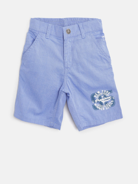 

Palm Tree Boys Blue Solid Regular Fit Shorts