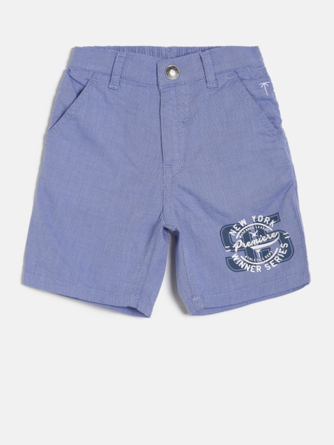 

Palm Tree Boys Blue Solid Regular Fit Shorts