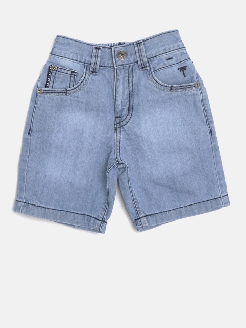 

Palm Tree Boys Blue Washed Regular Fit Denim Shorts
