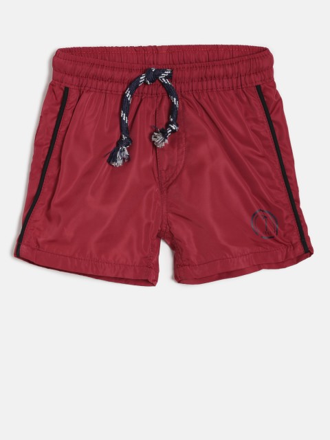 

Palm Tree Boys Maroon Solid Regular Fit Shorts