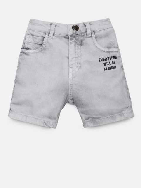 

Gini and Jony Boys Grey Solid Regular Fit Denim Shorts