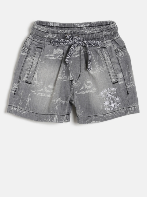 

Palm Tree Boys Grey Solid Regular Fit Shorts