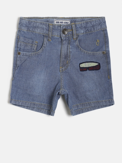 

Gini and Jony Boys Blue Solid Regular Fit Denim Shorts