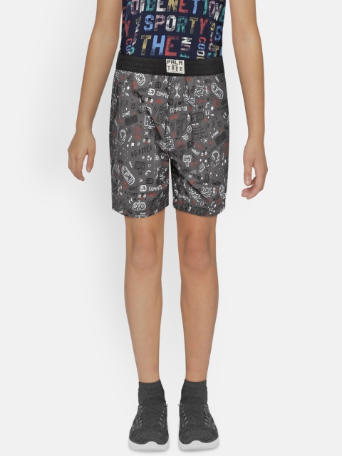 

Palm Tree Boys Grey Printed Regular Fit Regular Shorts